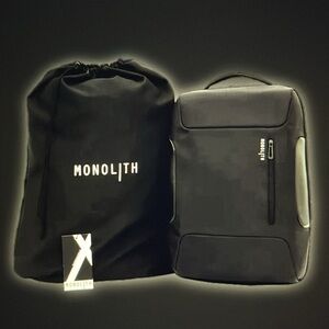 NWT MONOLITH Globetrotters Backpack Black Laptop Case Gift Present